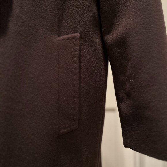 Cinzia Rocca Luxury Brown Angora & Wool Long Coat - Size 10 - Picture 9 of 11